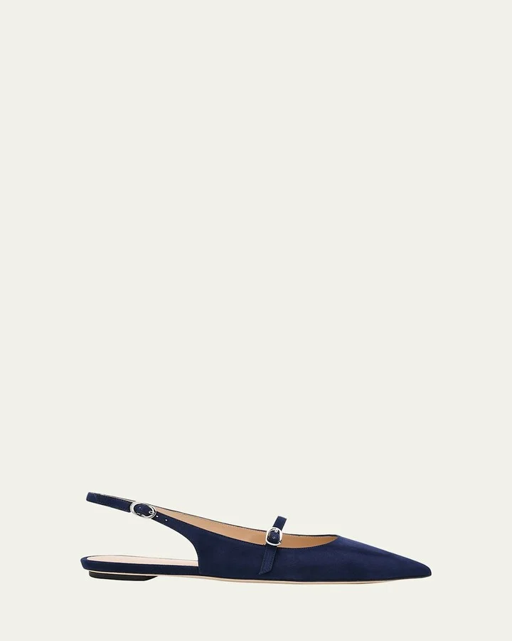 Emilia Suede Mary Jane Slingback Ballerina Flats
