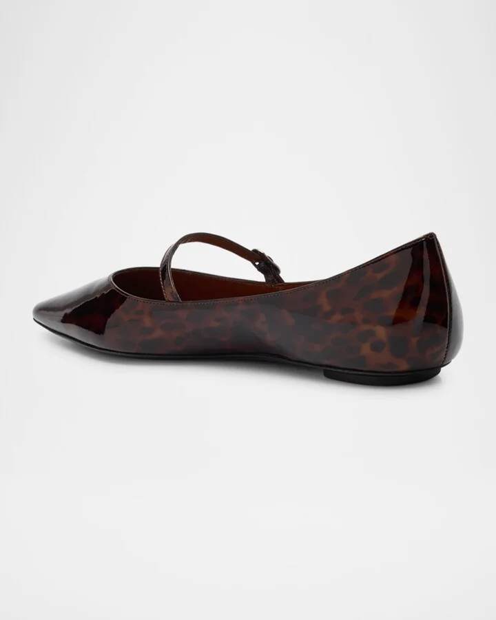 Emilia Tortoise Patent Leather Mary Jane Ballerina Flats - Image 3