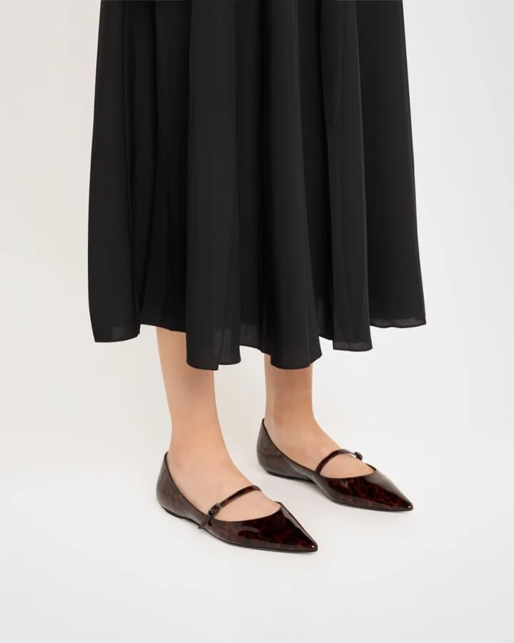 Emilia Tortoise Patent Leather Mary Jane Ballerina Flats - Image 4