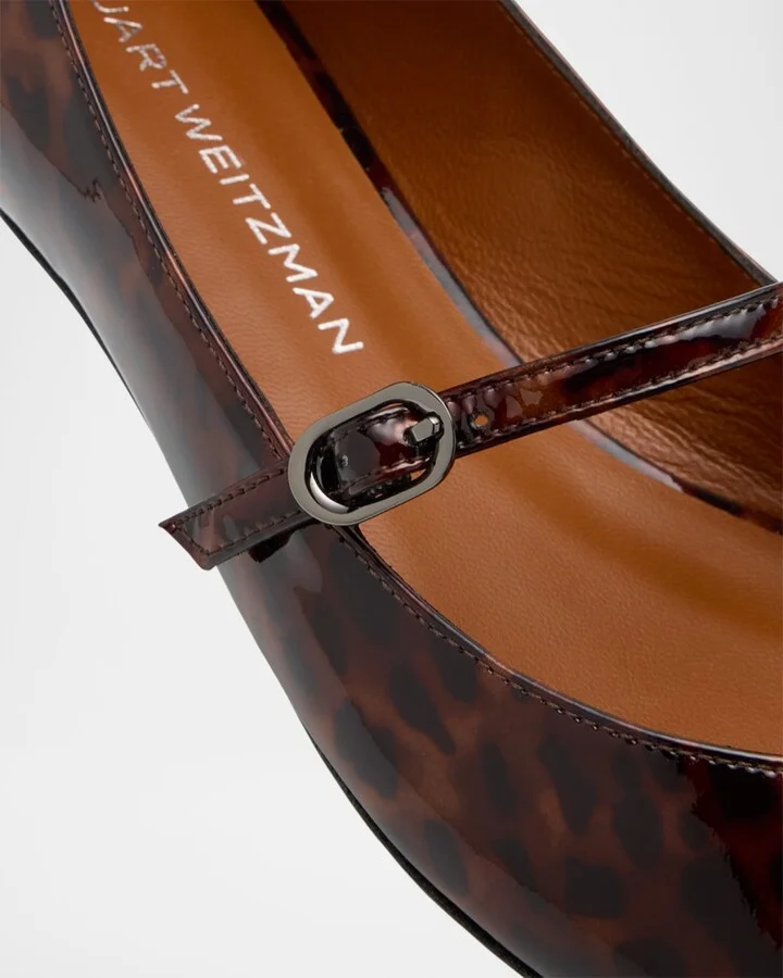 Emilia Tortoise Patent Leather Mary Jane Ballerina Flats - Image 5