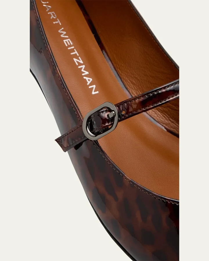 Emilia Tortoise Patent Leather Mary Jane Ballerina Flats - Image 3