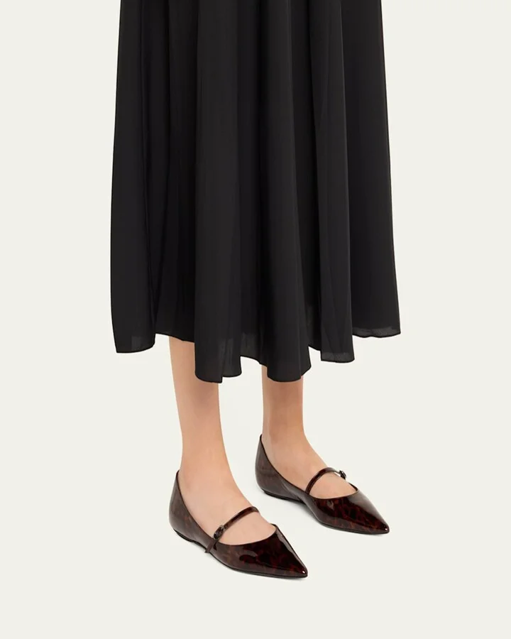 Emilia Tortoise Patent Leather Mary Jane Ballerina Flats - Image 4