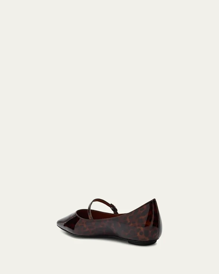 Emilia Tortoise Patent Leather Mary Jane Ballerina Flats - Image 5