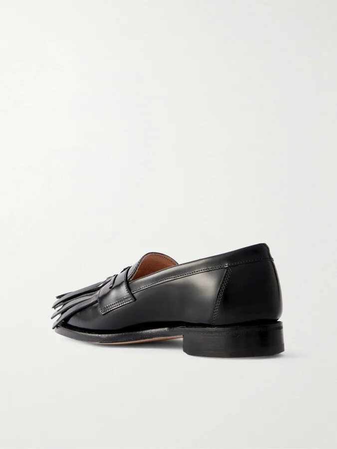 Emilia Wickstead - + Grenson Grenda Tasseled Fringed Leather Loafers - Black - Image 3