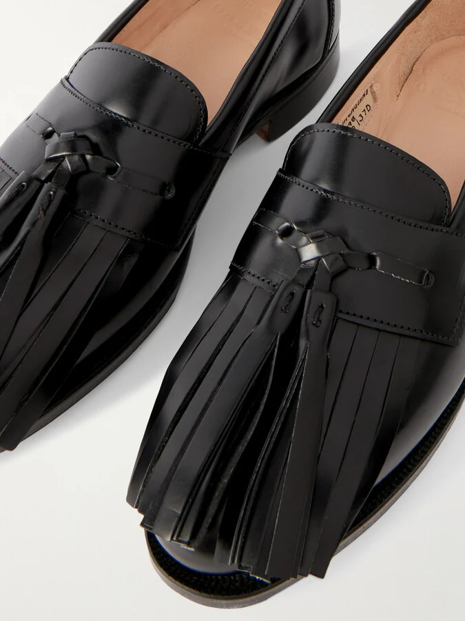Emilia Wickstead - + Grenson Grenda Tasseled Fringed Leather Loafers - Black - Image 4