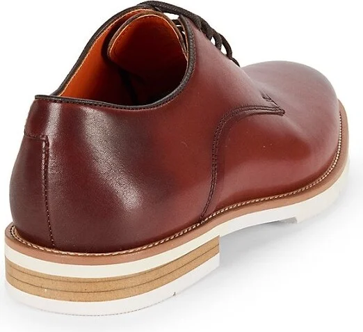 Emiliano Almond Toe Leather Derby Shoes - Image 3