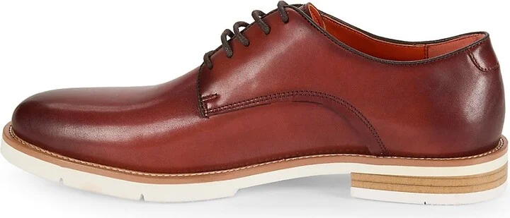Emiliano Almond Toe Leather Derby Shoes - Image 4