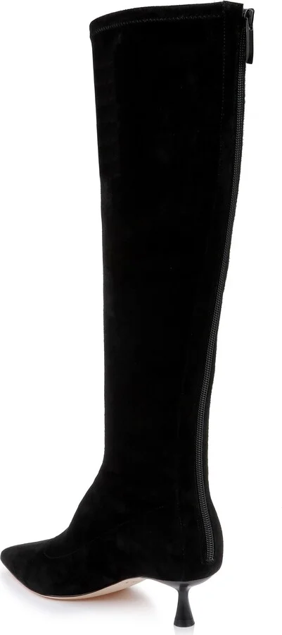 Emilie Pointed Toe Kitten Heel Knee High Boot - Image 2