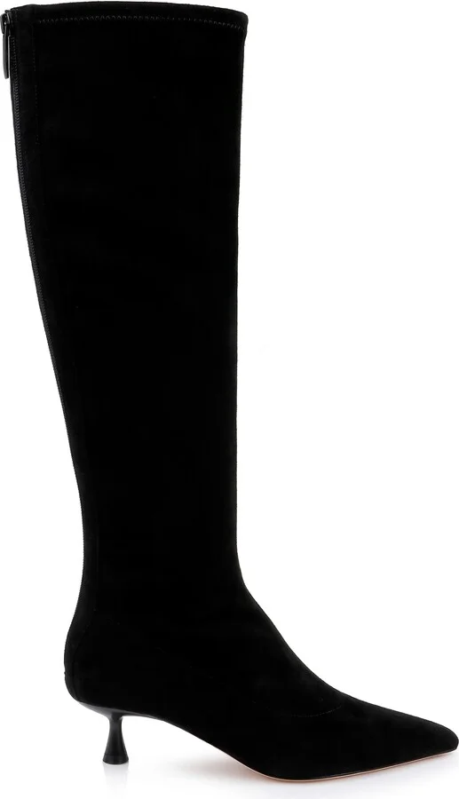 Emilie Pointed Toe Kitten Heel Knee High Boot - Image 3