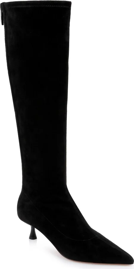 Emilie Pointed Toe Kitten Heel Knee High Boot