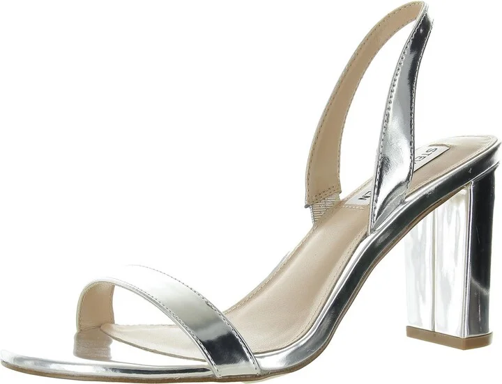 Emilie Womens Metallic Leather Block Heel