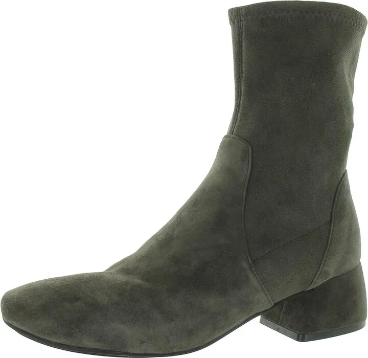 Emily Womens Suede Block Heel Booties