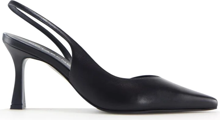 Emira Slingback Stilettos, Black Leather