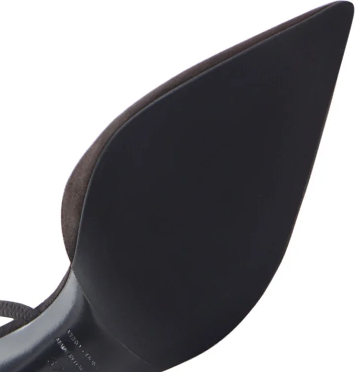 Emira Slingback Stilettos, Dark Brown Suede - Image 5