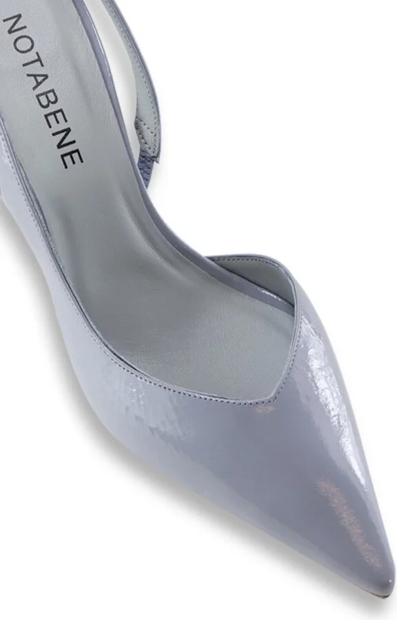 Emira Slingback Stilettos, Ice Blue Patent - Image 5