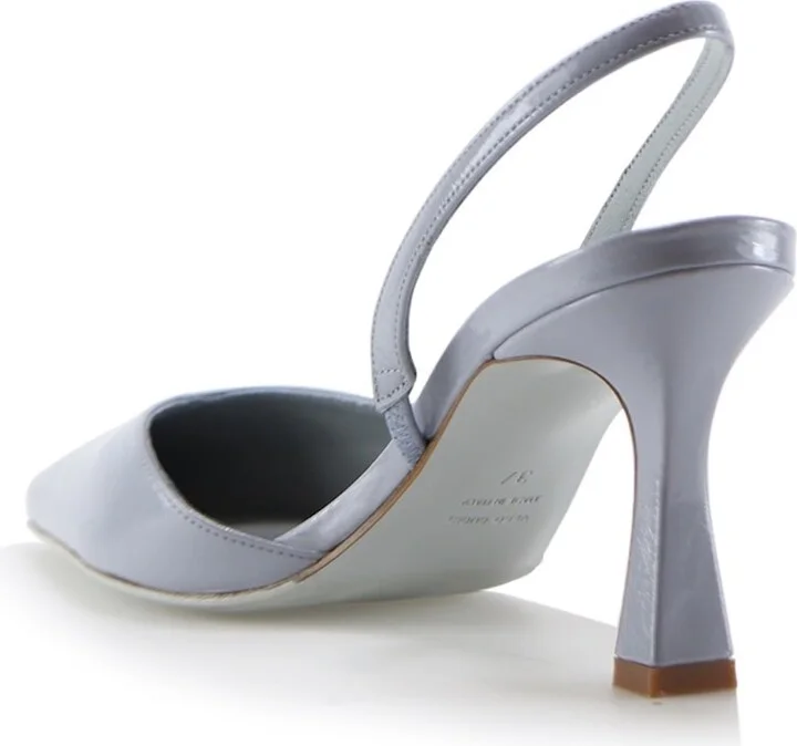 Emira Slingback Stilettos, Ice Blue Patent - Image 6