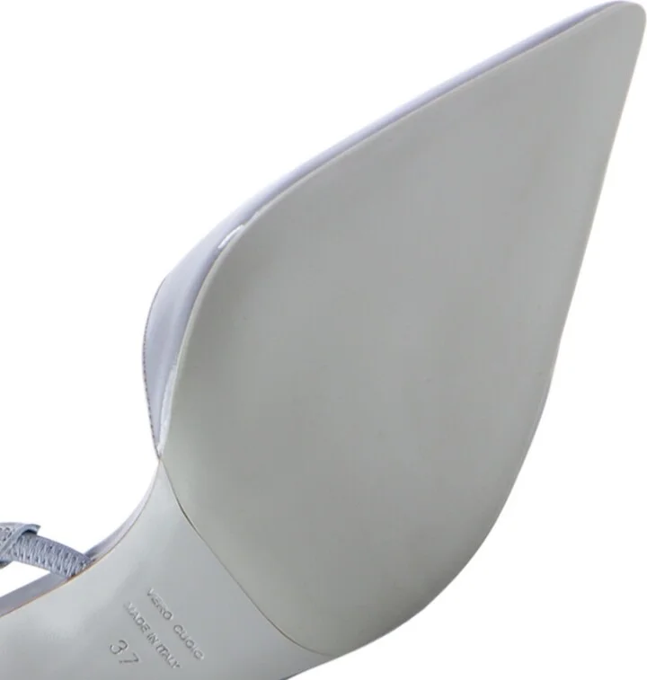 Emira Slingback Stilettos, Ice Blue Patent - Image 7