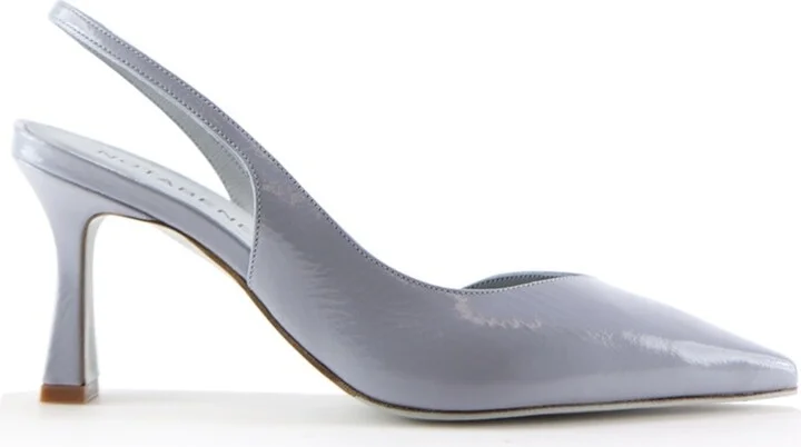 Emira Slingback Stilettos, Ice Blue Patent