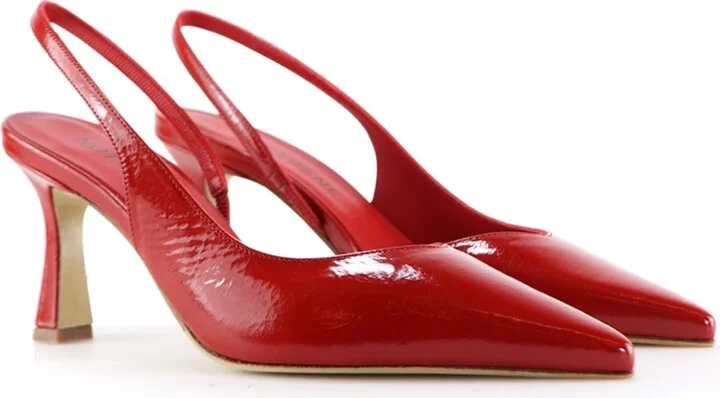 Emira Slingback Stilettos, Red Patent - Image 3