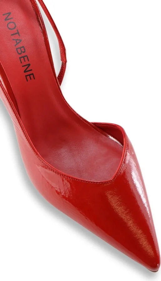 Emira Slingback Stilettos, Red Patent - Image 4