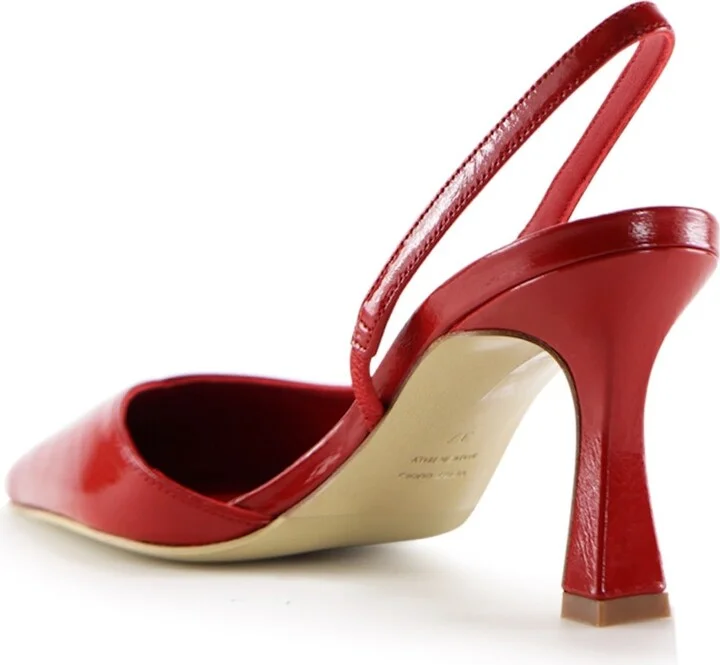 Emira Slingback Stilettos, Red Patent - Image 5