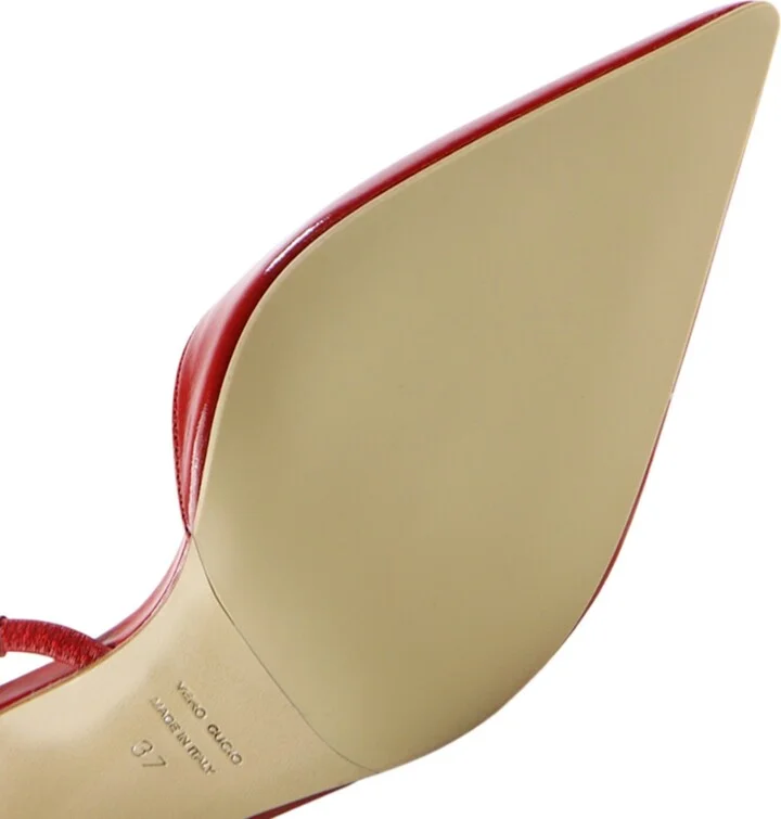 Emira Slingback Stilettos, Red Patent - Image 6