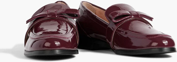 Emma bow-detailed patent-leather loafers - Image 2
