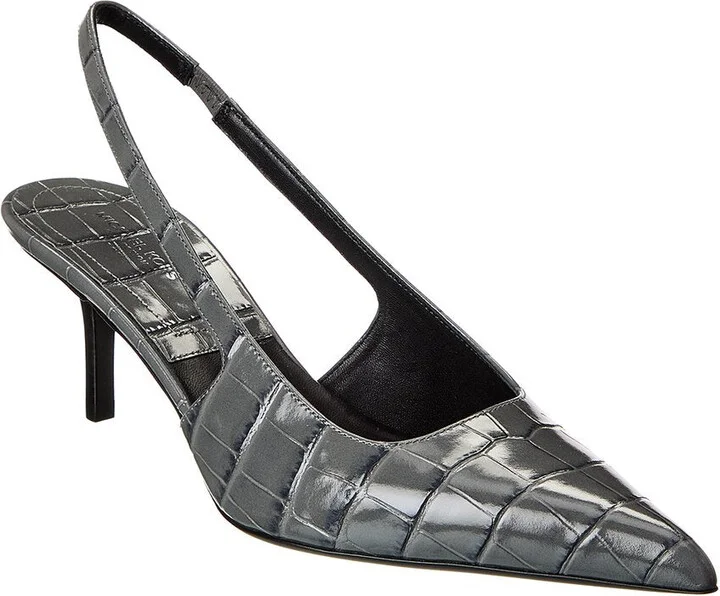 Emma Croc-Embossed Leather Slingback Pump