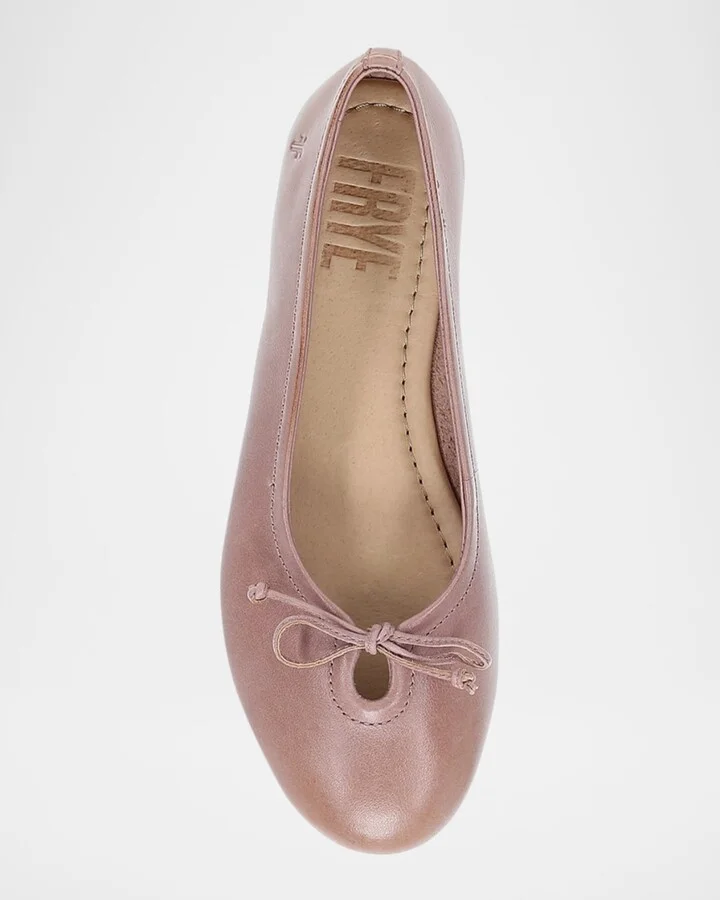 Emma Leather Bow Ballerina Flats - Image 6