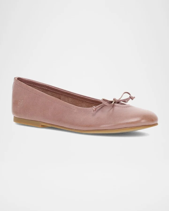 Emma Leather Bow Ballerina Flats - Image 7