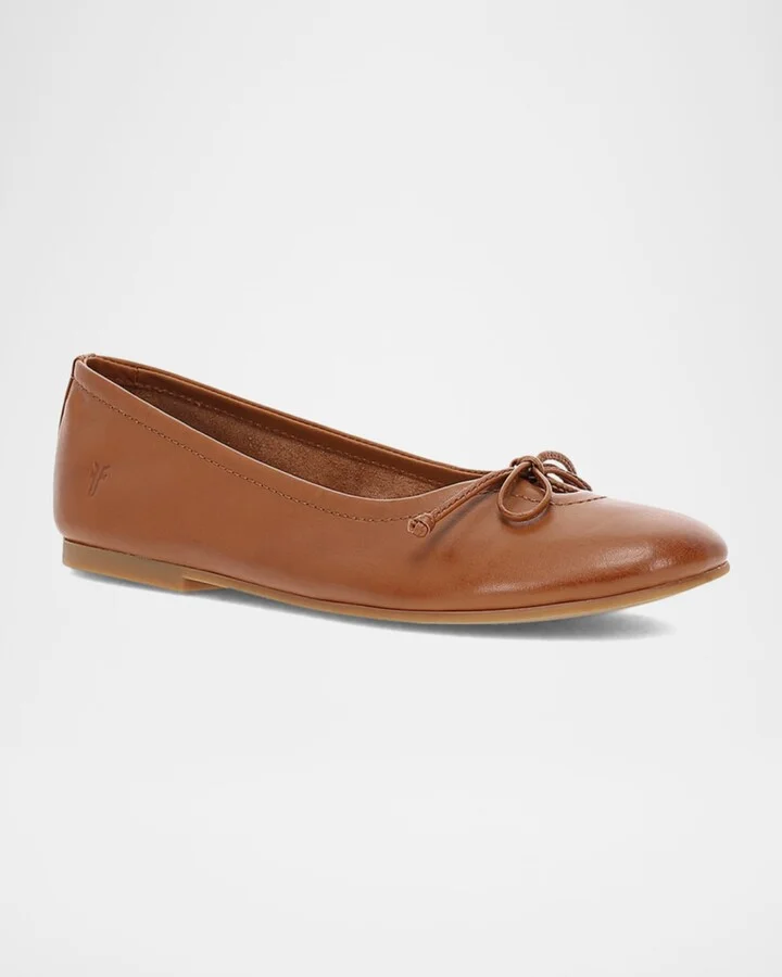 Emma Leather Bow Ballerina Flats - Image 5