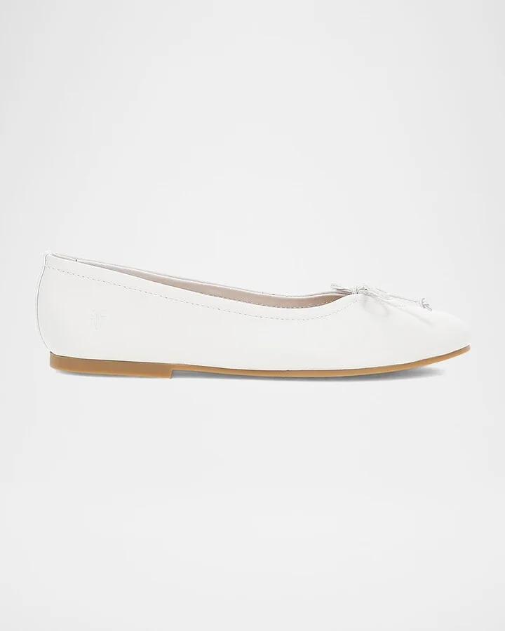 Emma Leather Bow Ballerina Flats