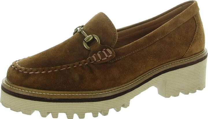 Emmalynn Womens Lugged Sole Suede Loafers