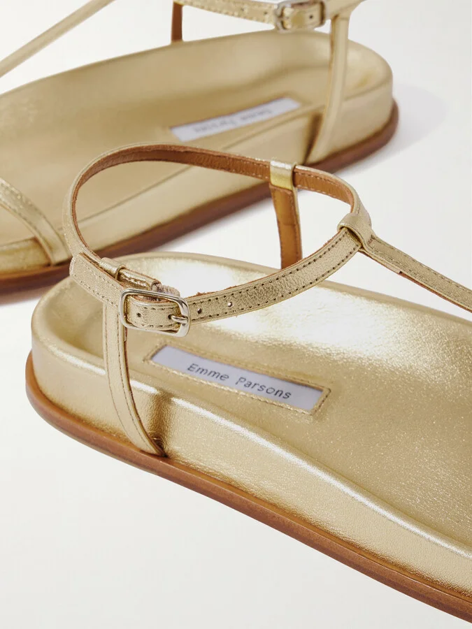 Emme Parsons - Aya Metallic Leather Sandals - Gold - Image 4