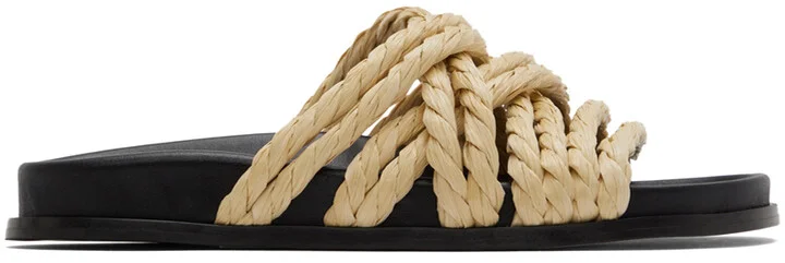 Emme Parsons Beige Evvie Flat Sandals
