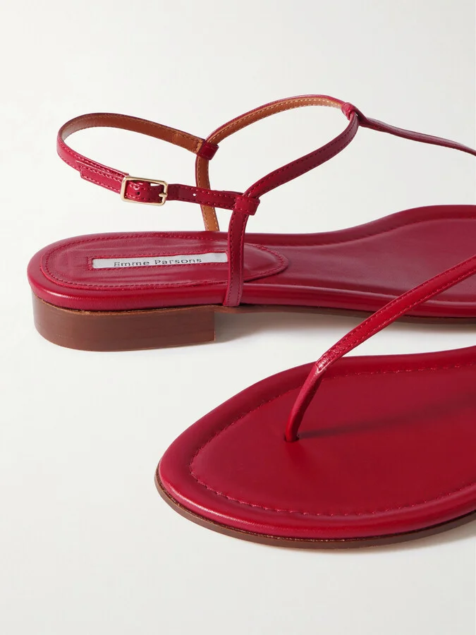 Emme Parsons - Cecilia Leather Sandals - Red - Image 4