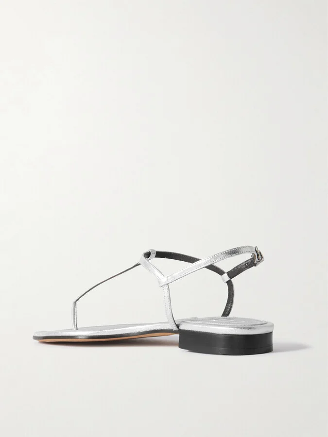 Emme Parsons - Cecilia Metallic Leather Sandals - Silver - Image 3