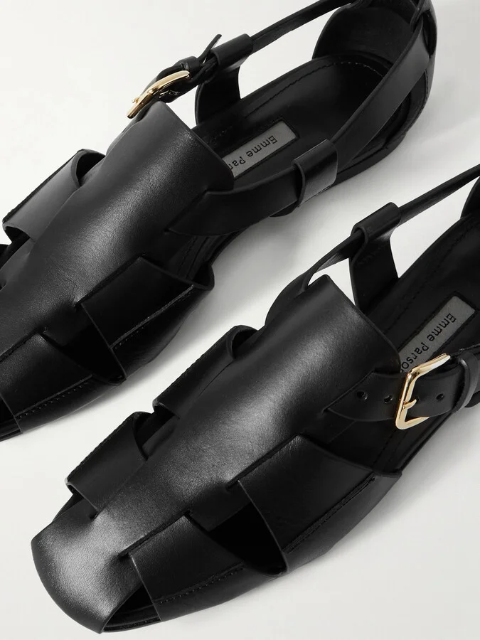 Emme Parsons - Ernest Leather Sandals - Black - Image 4