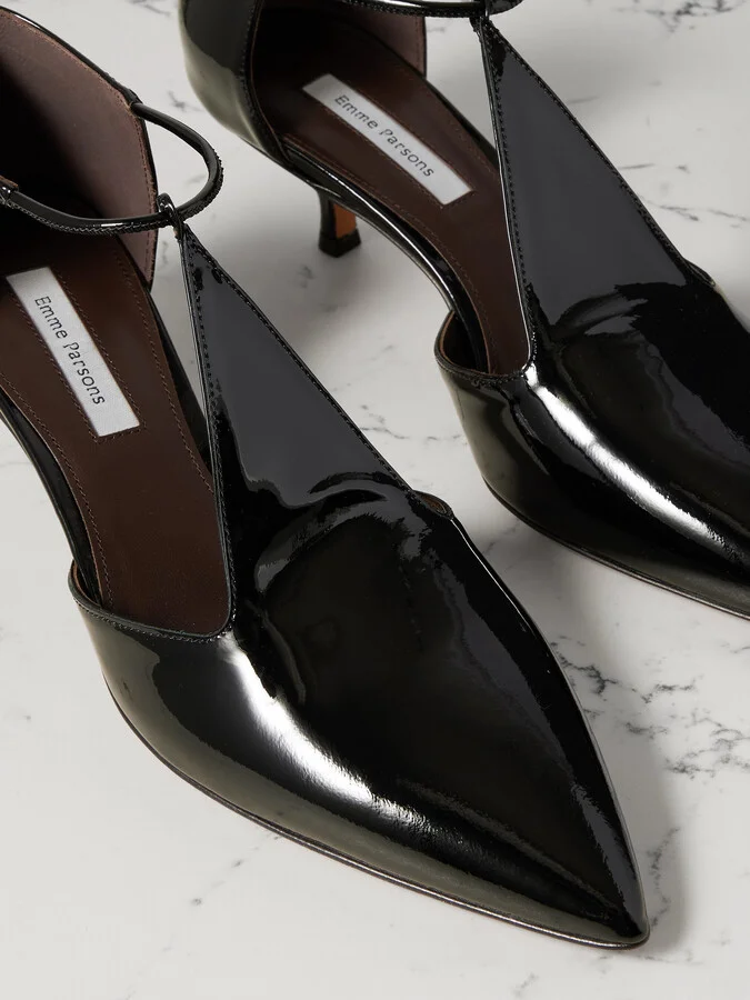 Emme Parsons - Leandra Patent-leather Mary Jane Pumps - Black - Image 4