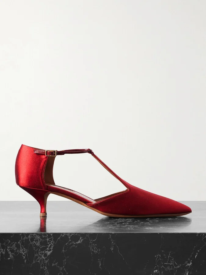 Emme Parsons - Leandra Satin Pumps - Red