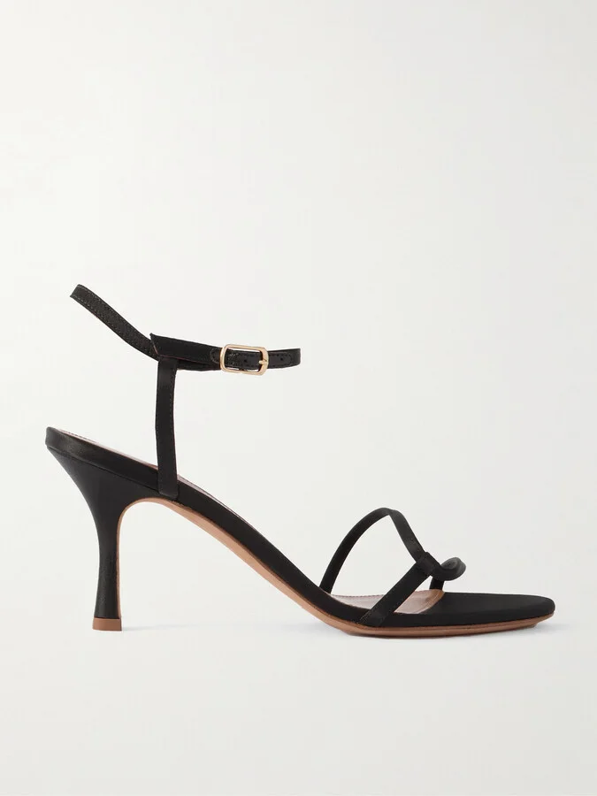 Emme Parsons - Loop Satin Sandals - Black