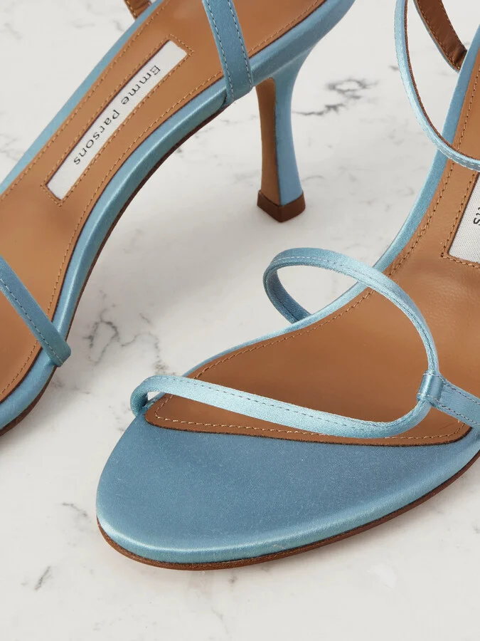 Emme Parsons - Loop Satin Sandals - Blue - Image 4