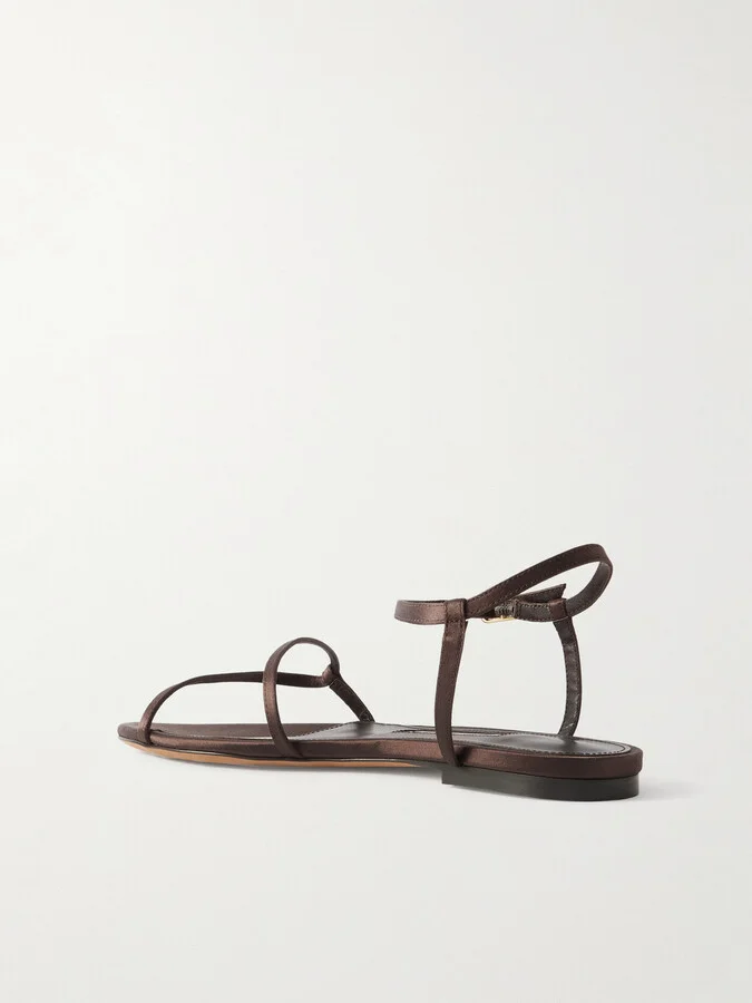 Emme Parsons - Loop Satin Sandals - Brown - Image 3