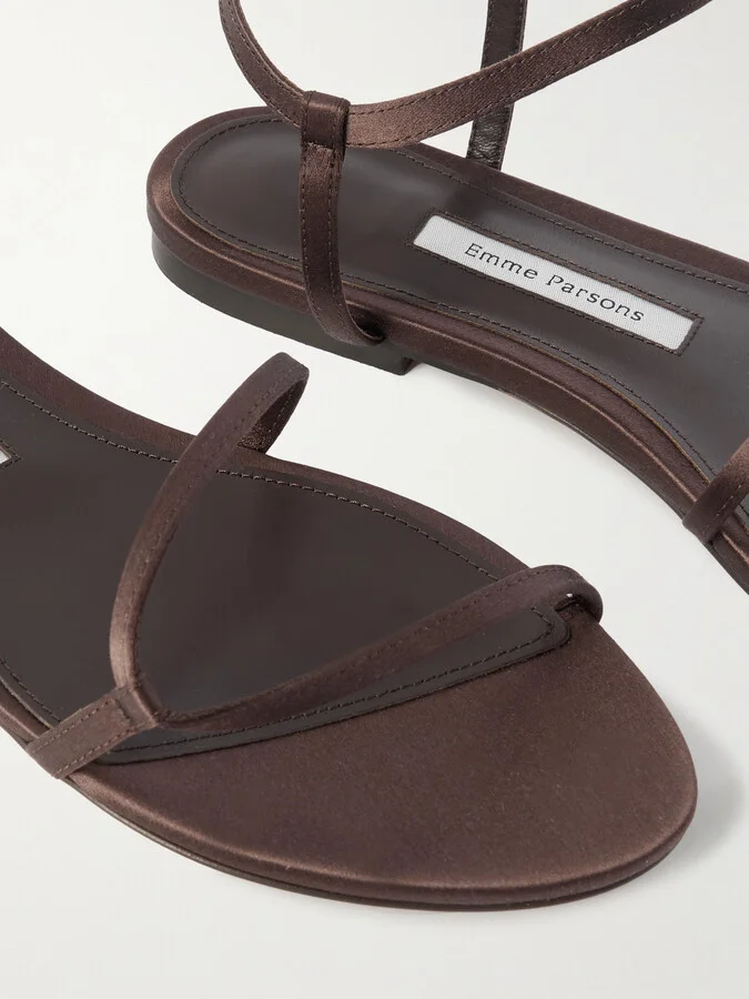Emme Parsons - Loop Satin Sandals - Brown - Image 4