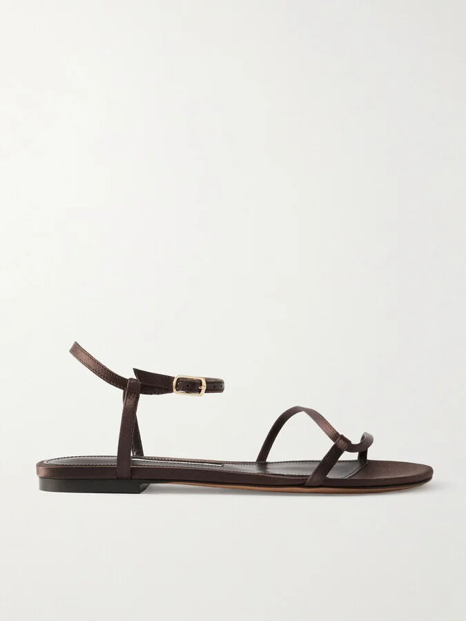 Emme Parsons - Loop Satin Sandals - Brown