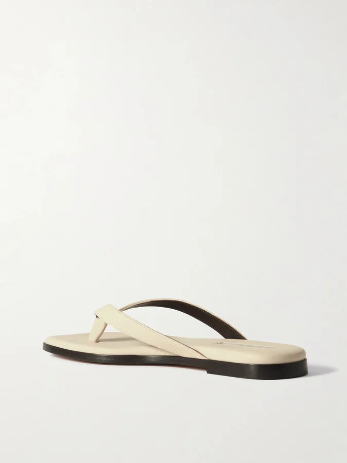 Emme Parsons - Meta Leather Flip Flops - Ivory - Image 3