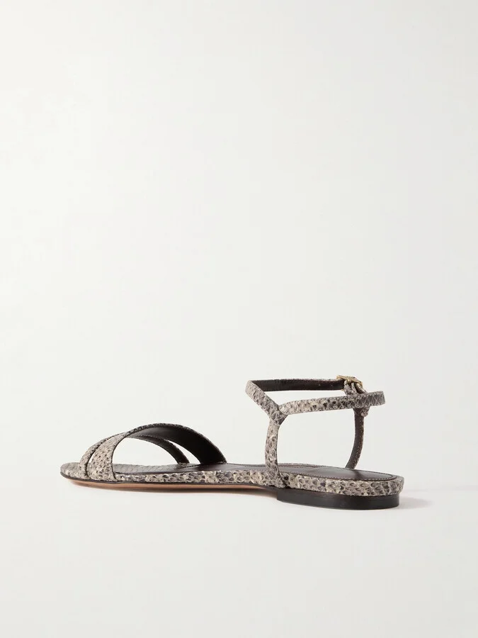 Emme Parsons - Simple Snake-effect Leather Sandals - Animal print - Image 3