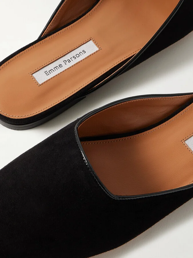 Emme Parsons - Suede Mules - Black - Image 4