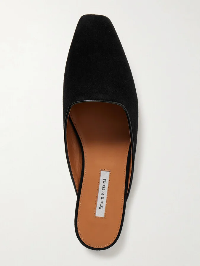 Emme Parsons - Suede Mules - Black - Image 5