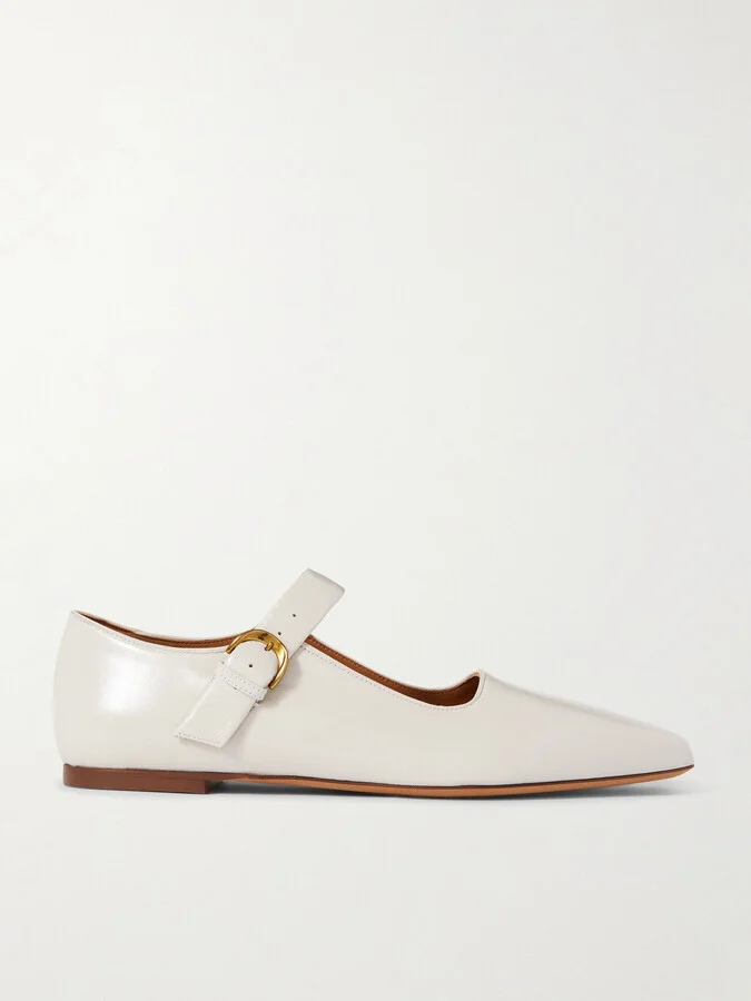Emme Parsons - Tramonto Glossed-leather Mary Jane Ballet Flats - Ivory